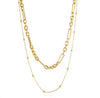 Double Layered Necklace - Mixed Link 18k