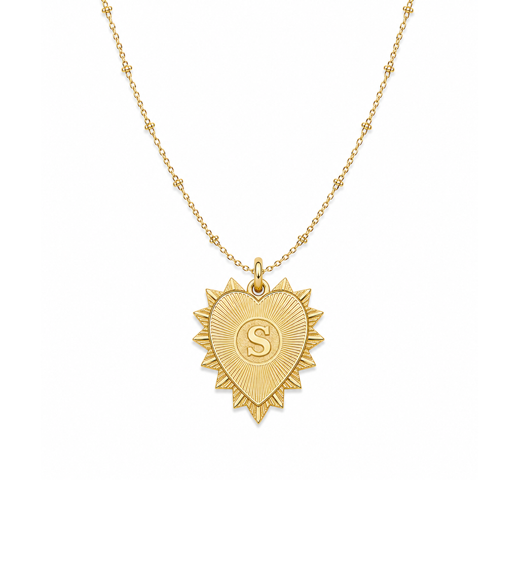 Vesta Initial Heart Medallion Necklace