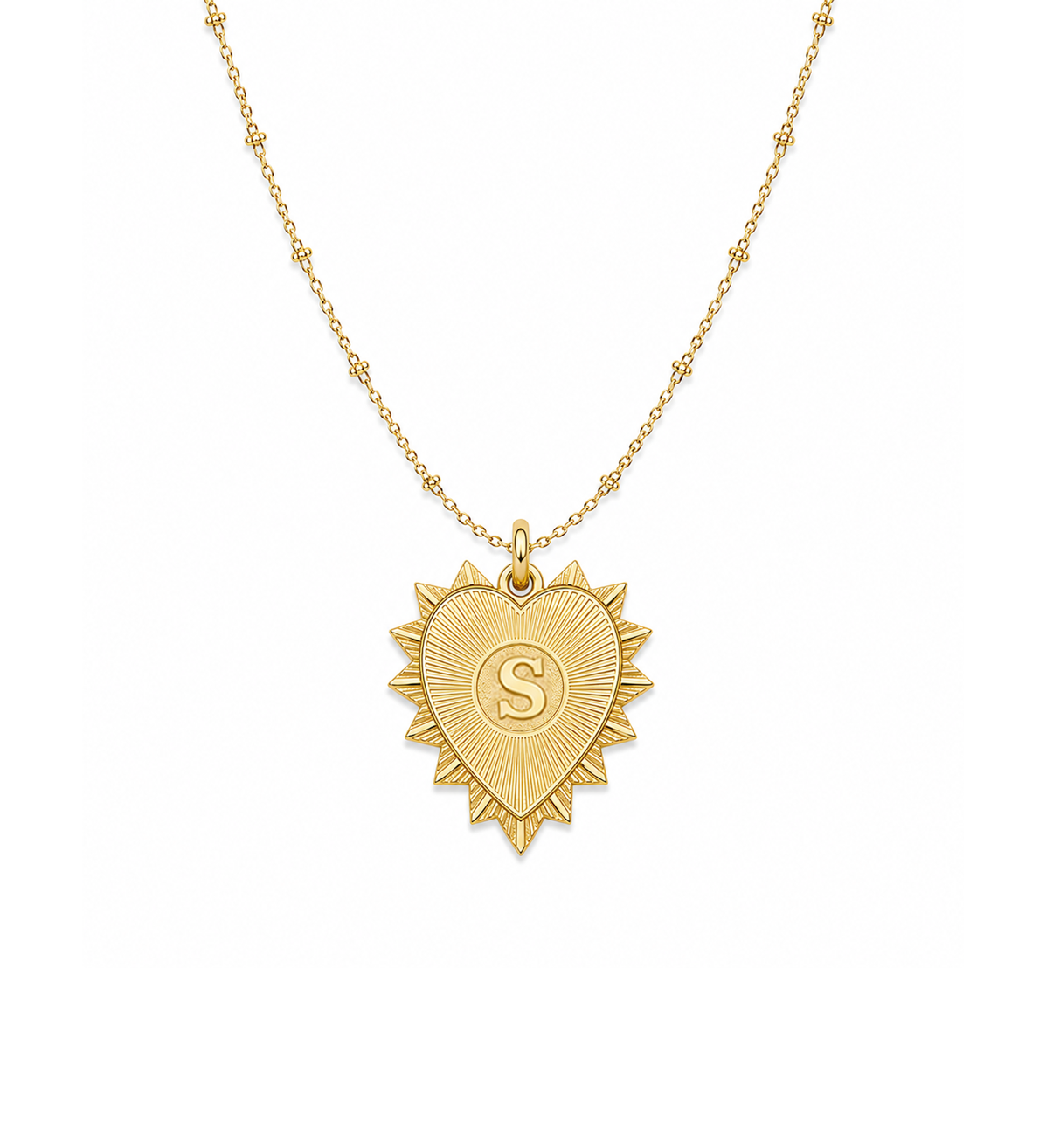 Vesta Initial Heart Medallion Necklace