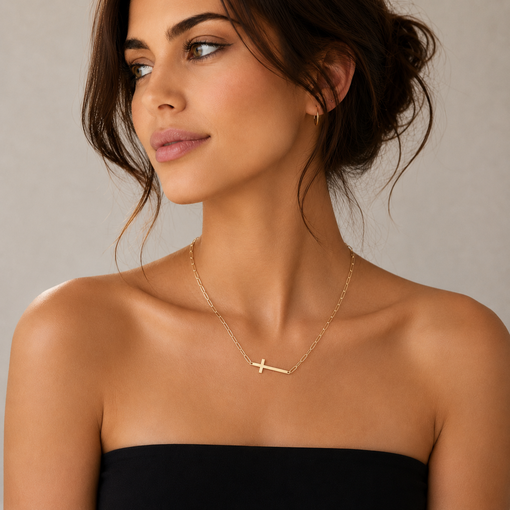 Cross Paperclip Necklace