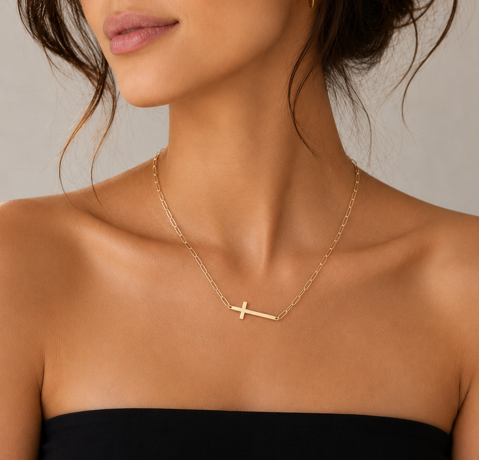 Cross Paperclip Necklace
