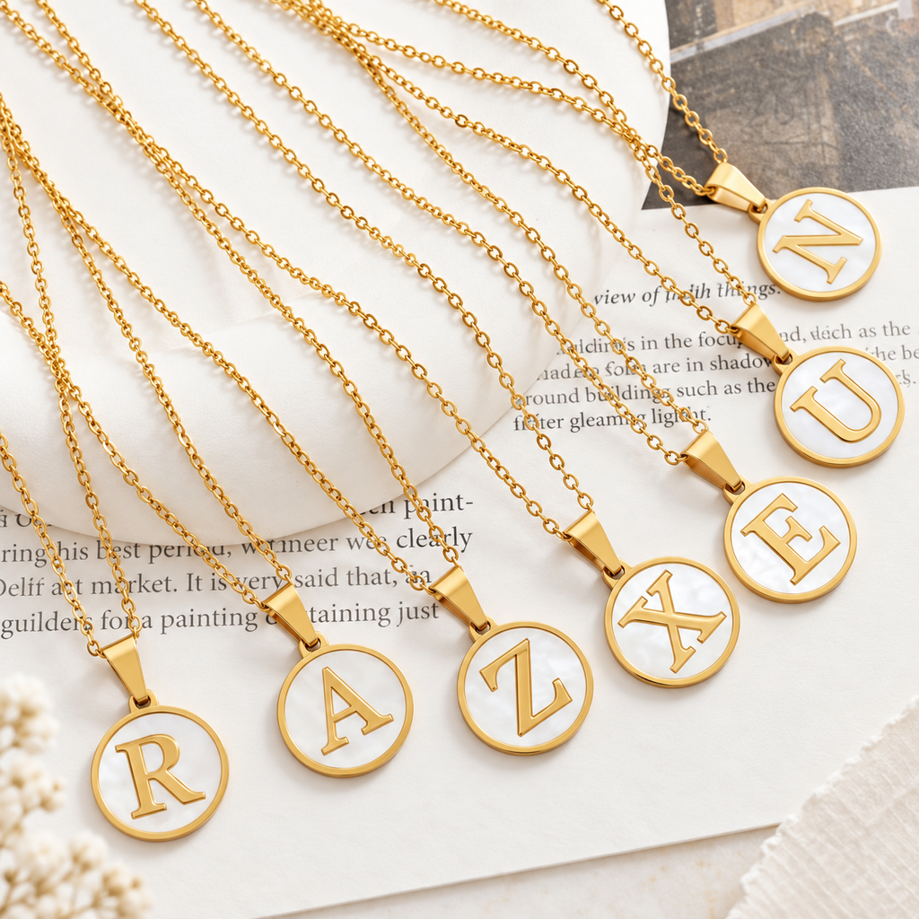 Stainless Steel Initial Pendant Necklace