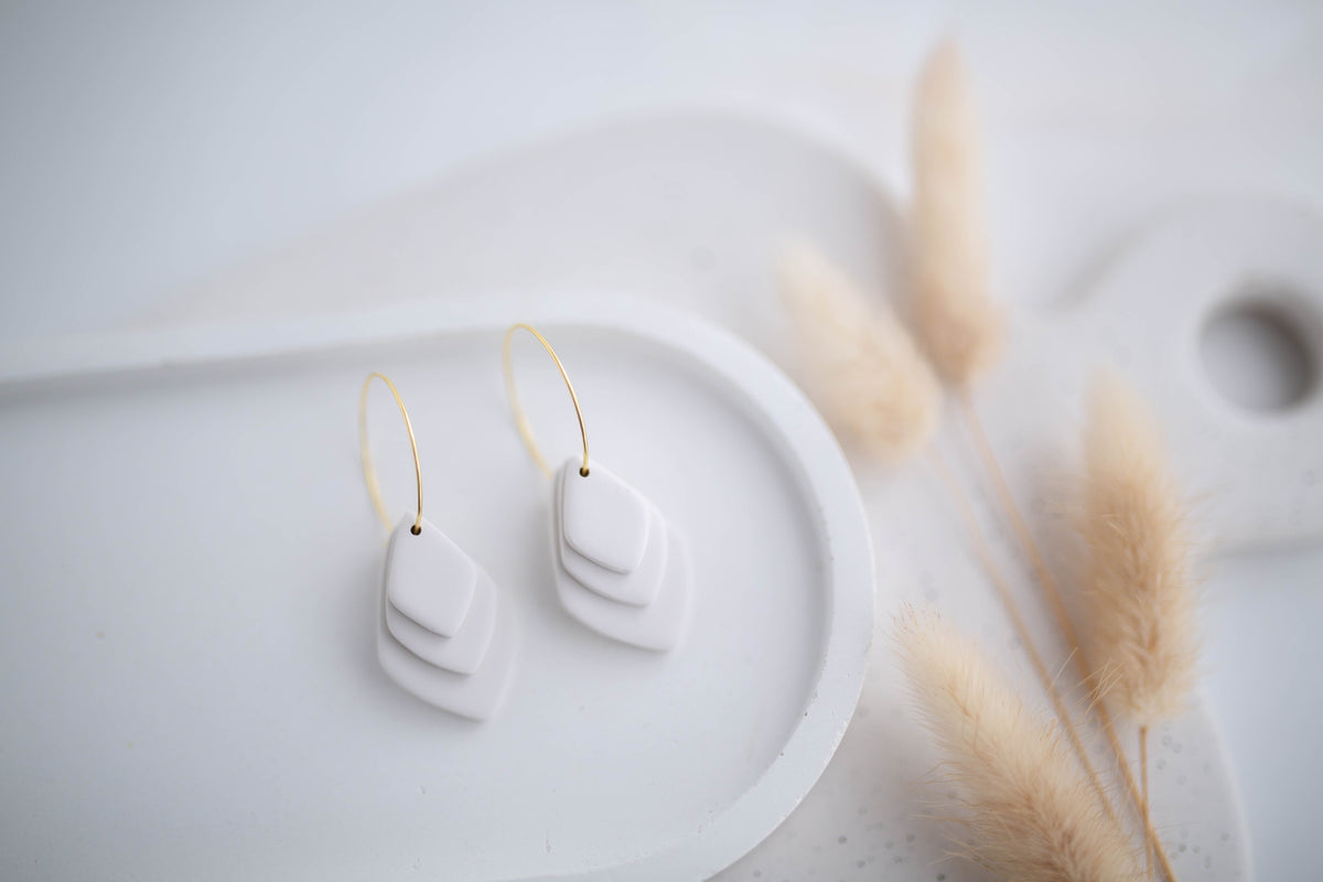 Clay Earrings | Stacked Hoops | All Things Neutral Collection