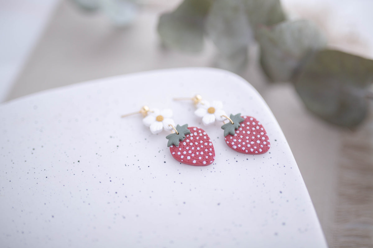 Clay Earrings | Fruit Blossoms | Picnic Basket Collection