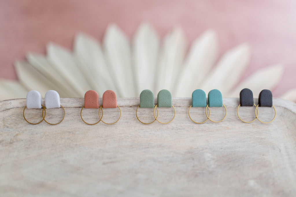 Clay Earrings | Simple Desert Studs | Desert Collection