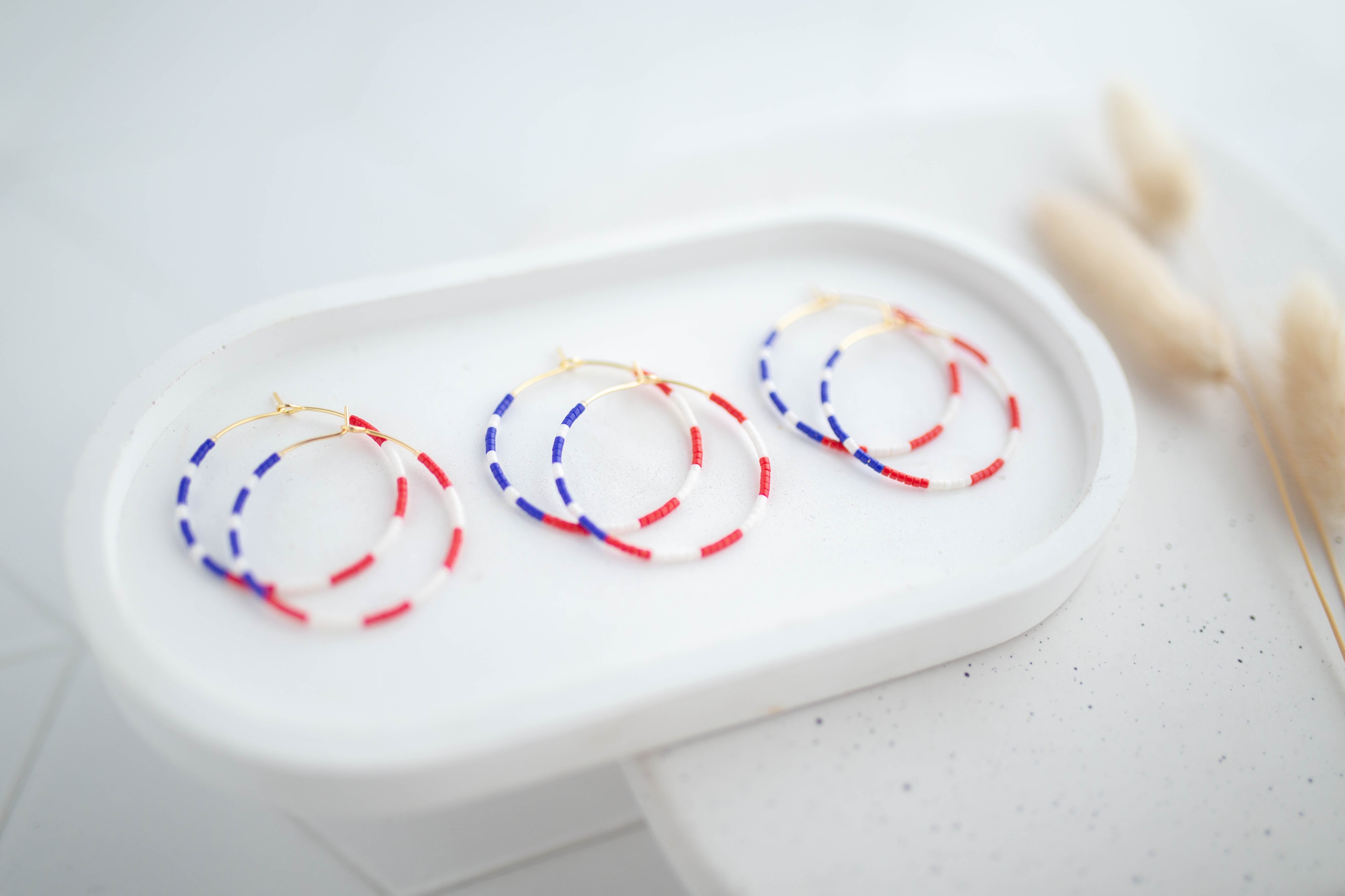Beaded earrings | USA Hoops | Patriotic Collection