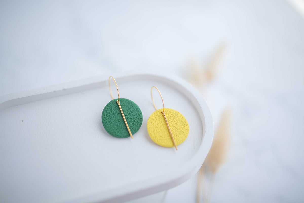 Clay Earrings | Game Day Simple Circle Hoops Mismatch | Civil War Collection