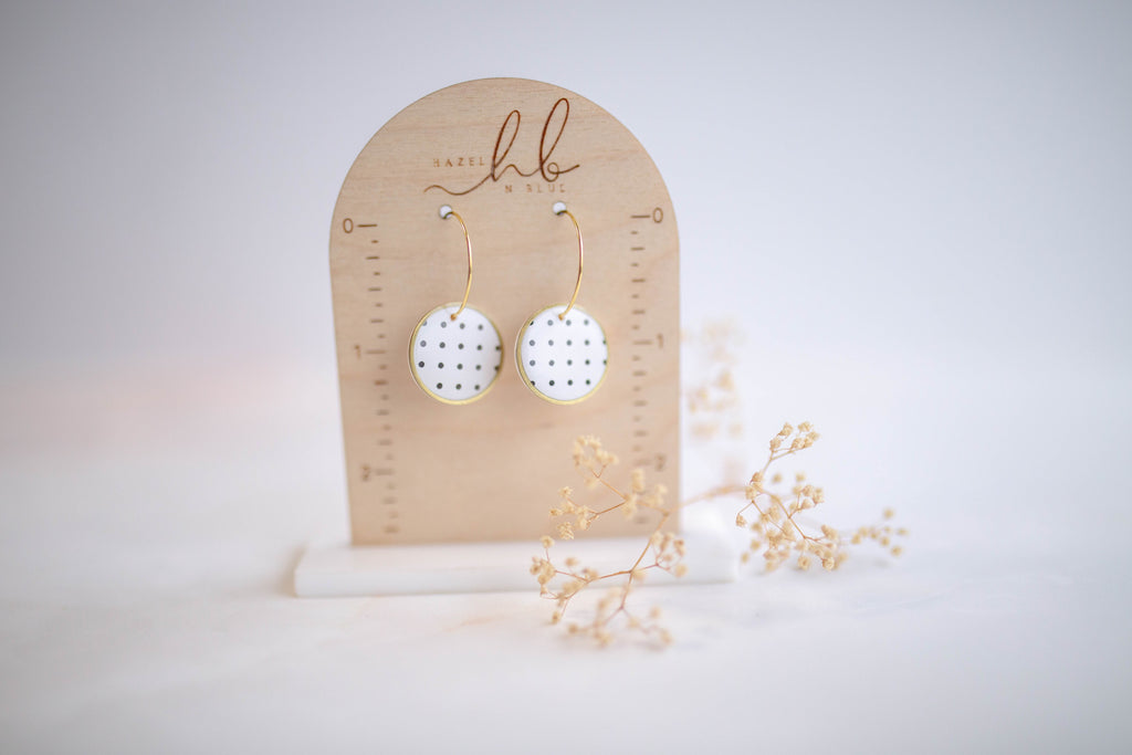 Clay earring | Polka Dot Mini Hoops | Valentines Collection
