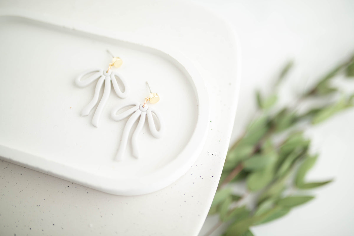 Clay Earrings | Bow Dangles | Earth+Sky Collection