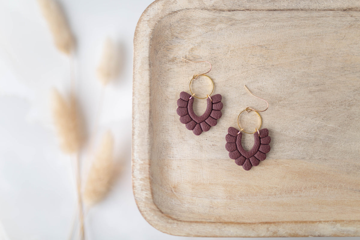 Clay Earrings | Scallop Dangles | All Things Fall Collection