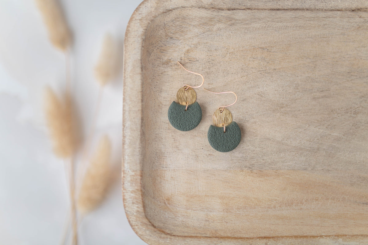 Clay Earrings | Mini Cut-Out Circle Dangles | All Things Fall Collection