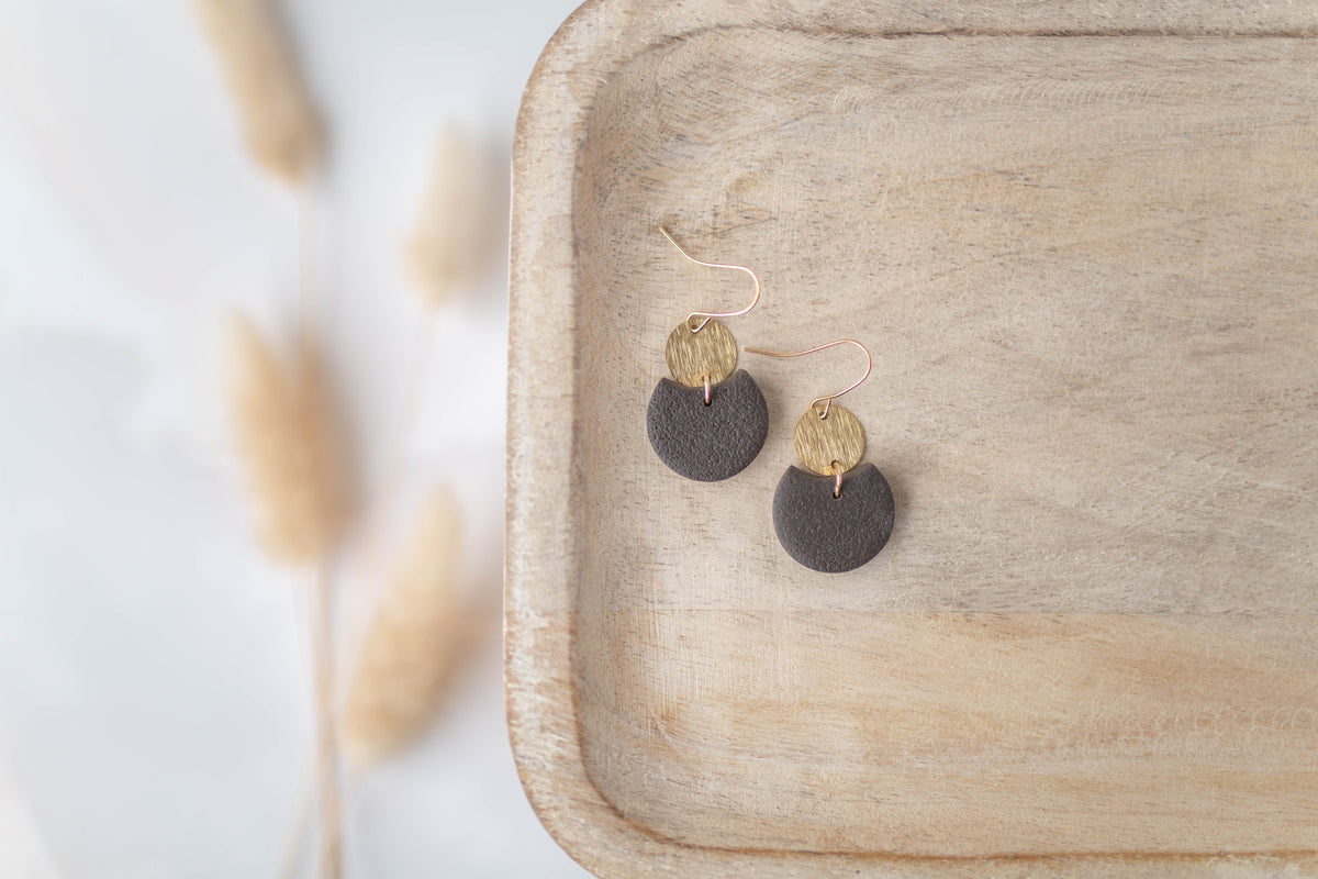 Clay Earrings | Mini Cut-Out Circle Dangles | All Things Fall Collection