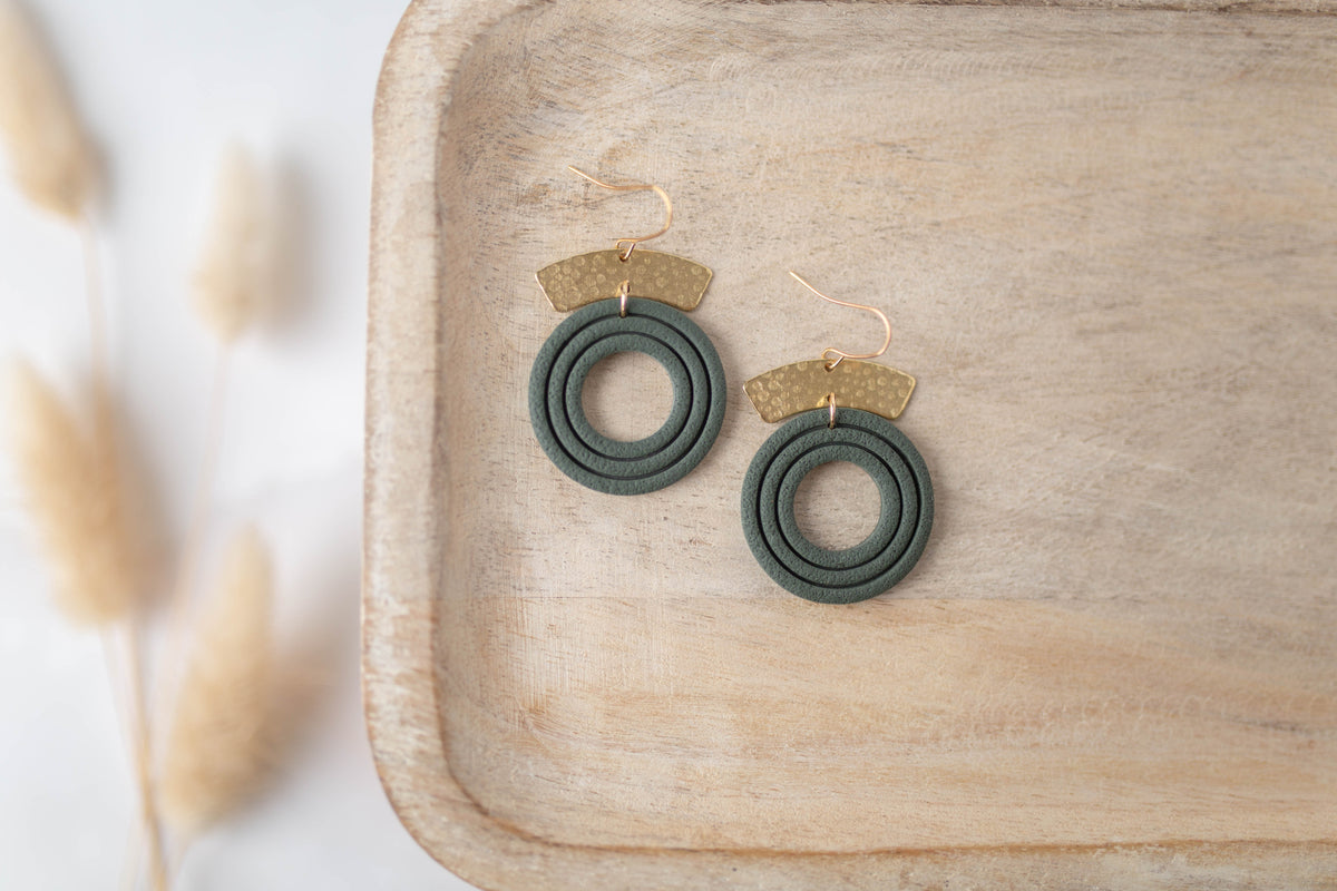 Clay Earrings | Circle Dangles | All Things Fall Collection