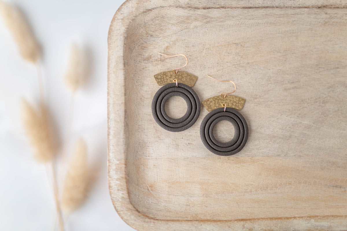 Clay Earrings | Circle Dangles | All Things Fall Collection
