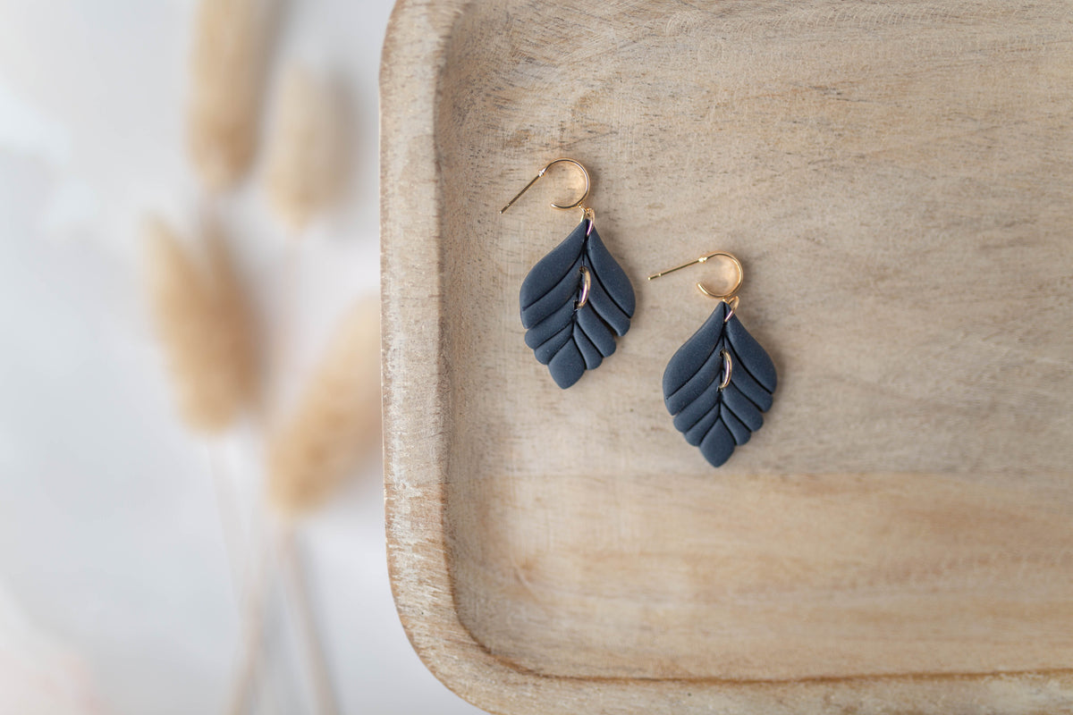 Clay Earrings | Dainty Leaf Dangles | All Things Fall Collection