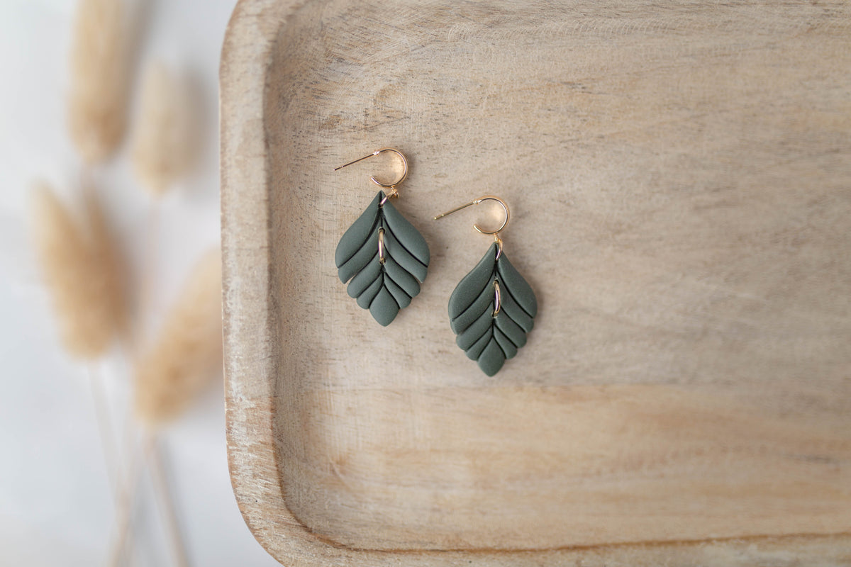 Clay Earrings | Dainty Leaf Dangles | All Things Fall Collection