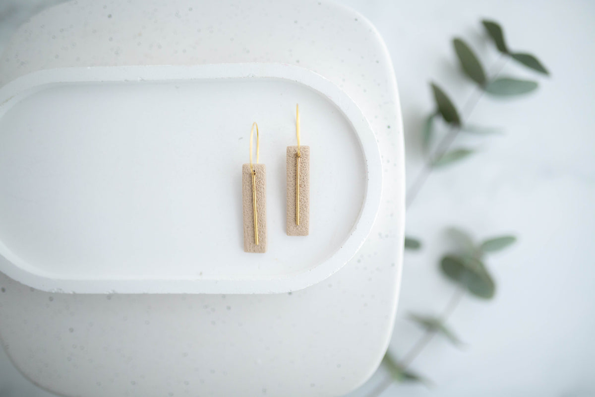Clay Earrings | Simple Rectangle Mini Hoops | Spring Fling Collection