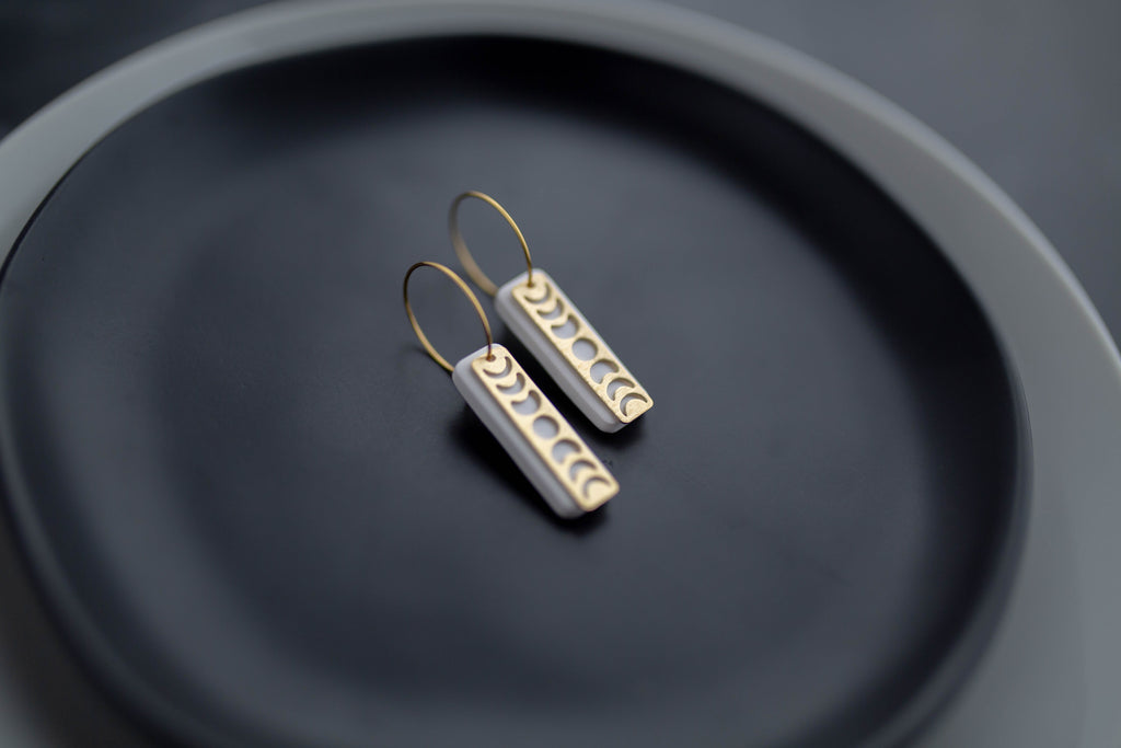 Clay Earrings | Moon Phase Hoops | Boo Collection