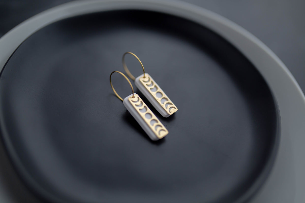 Clay Earrings | Moon Phase Hoops | Boo Collection