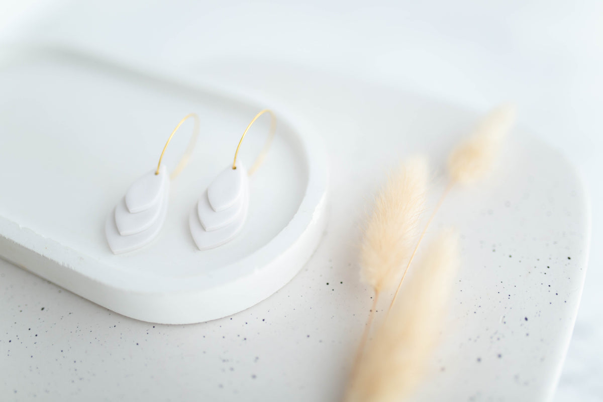 Clay Earrings | Stacked Hoops | Happy Collection