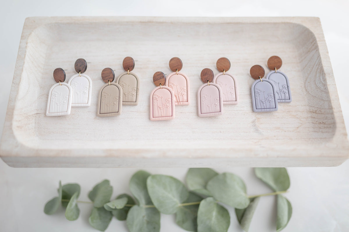 Clay earring | Poppy Garden Dangles | Garden Collection