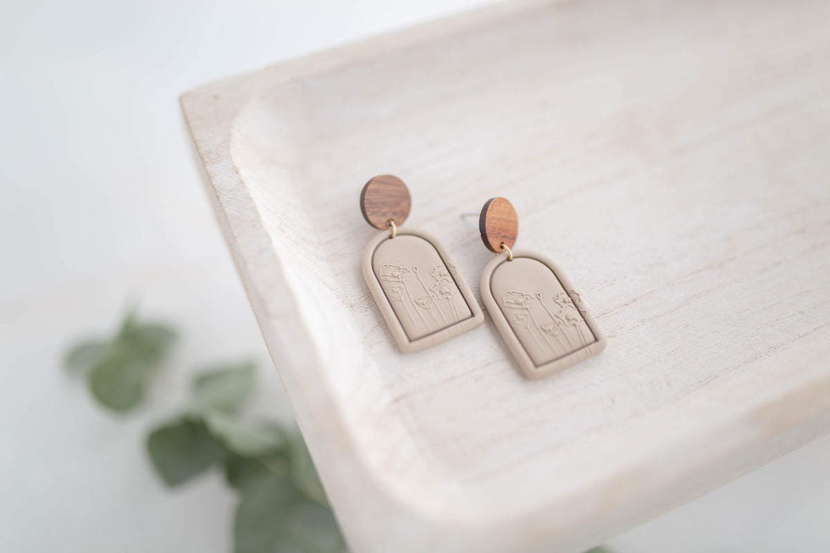Clay earring | Poppy Garden Dangles | Garden Collection