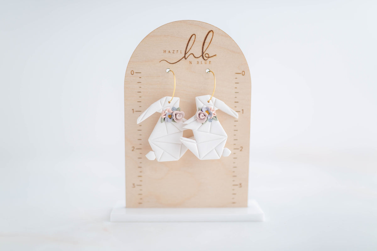 Clay earring | Garden Bunny Hoops | Garden Collection
