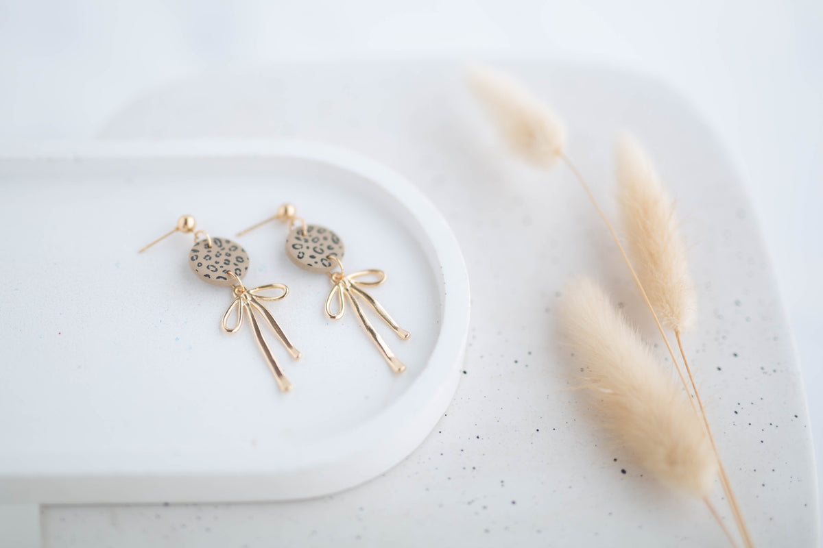Clay Earrings | Dainty Bow Dangles | Wild Love Collection