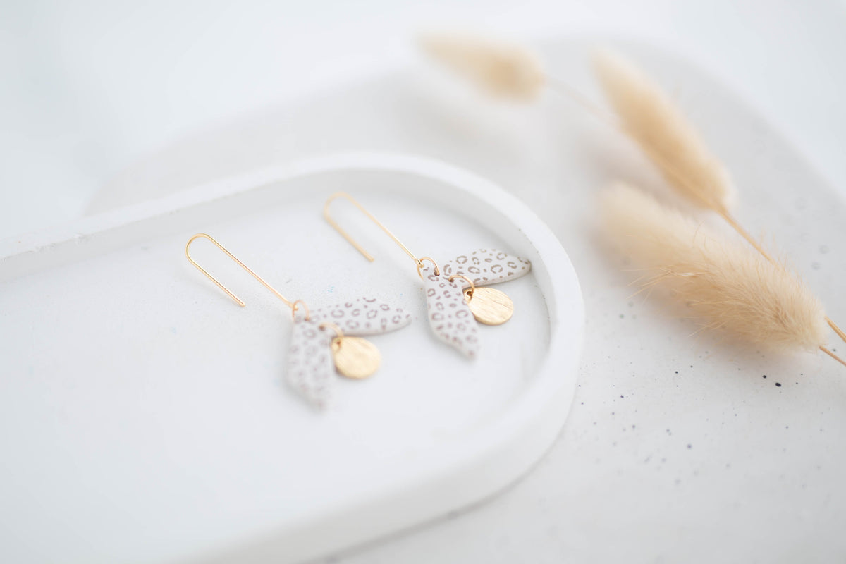 Clay Earrings | Longline Leaf Dangles | Wild Love Collection