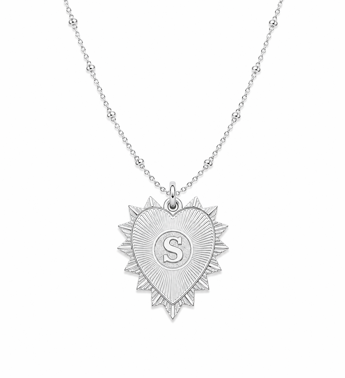 Vesta Initial Heart Medallion Necklace