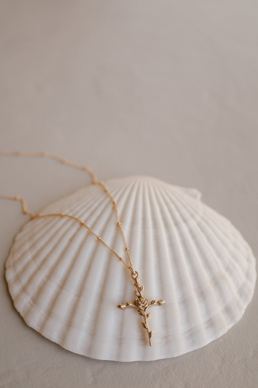 Roselle Cross Necklace
