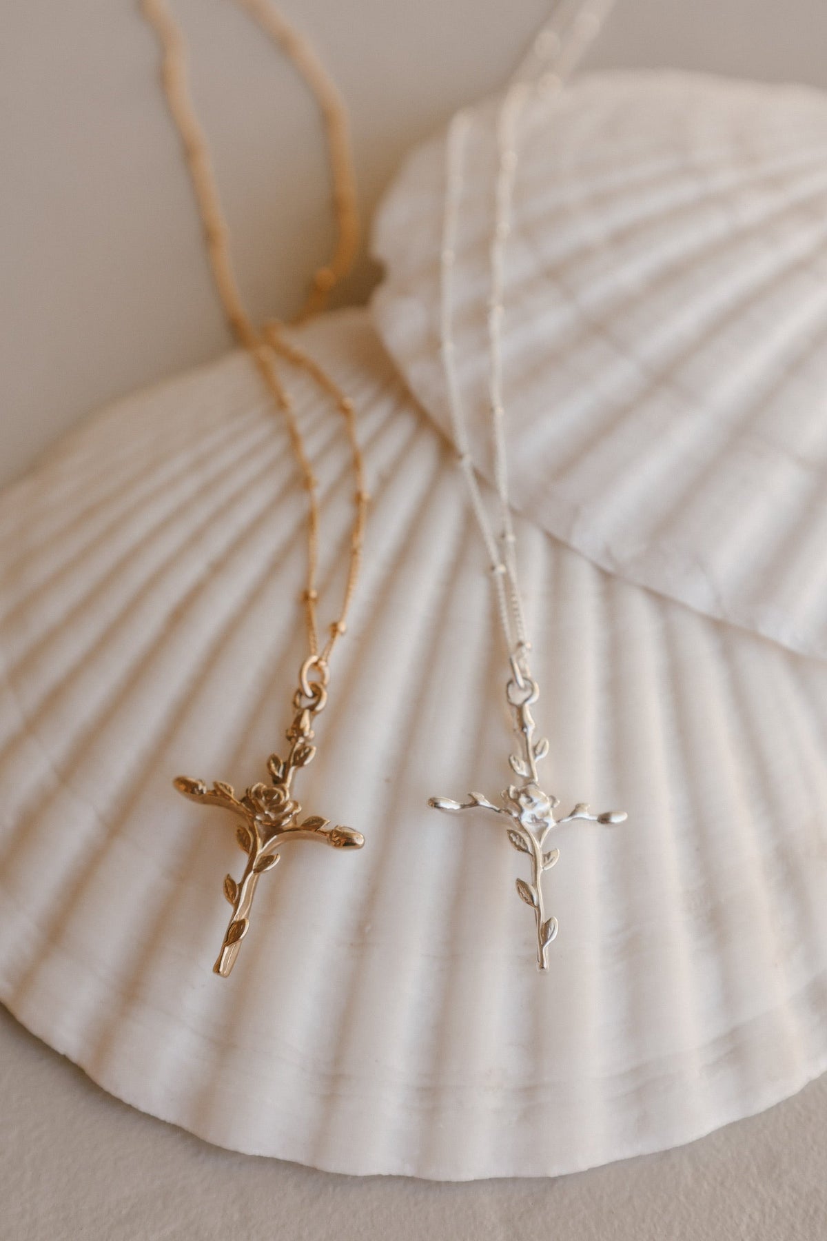 Roselle Cross Necklace