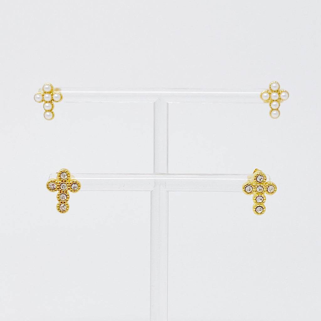 Dainty Cross Stud Earrings