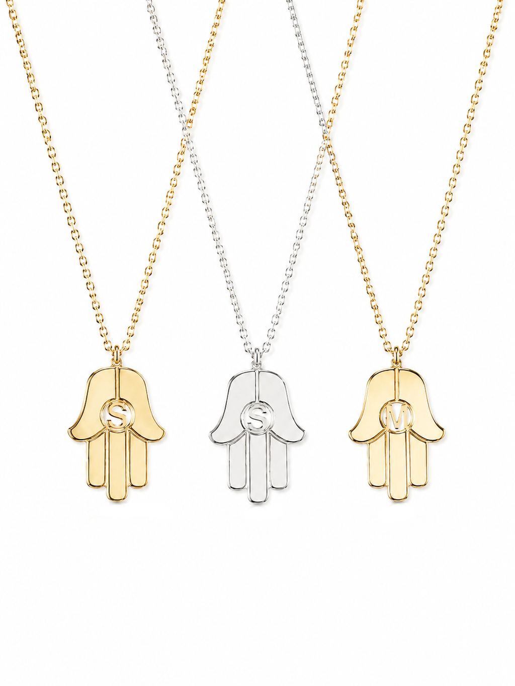 Stella Hamsa Initial Necklace