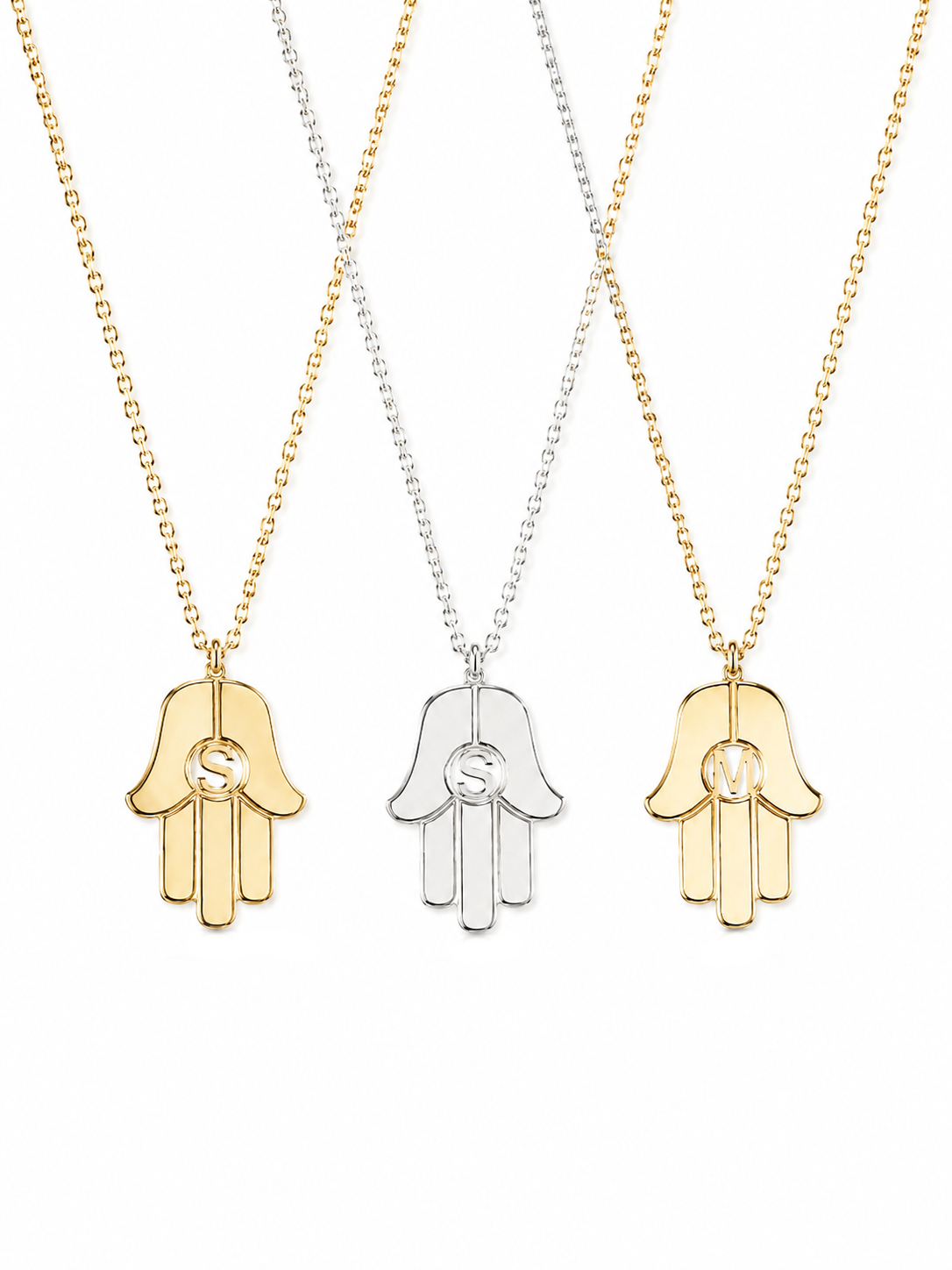 Stella Hamsa Initial Necklace