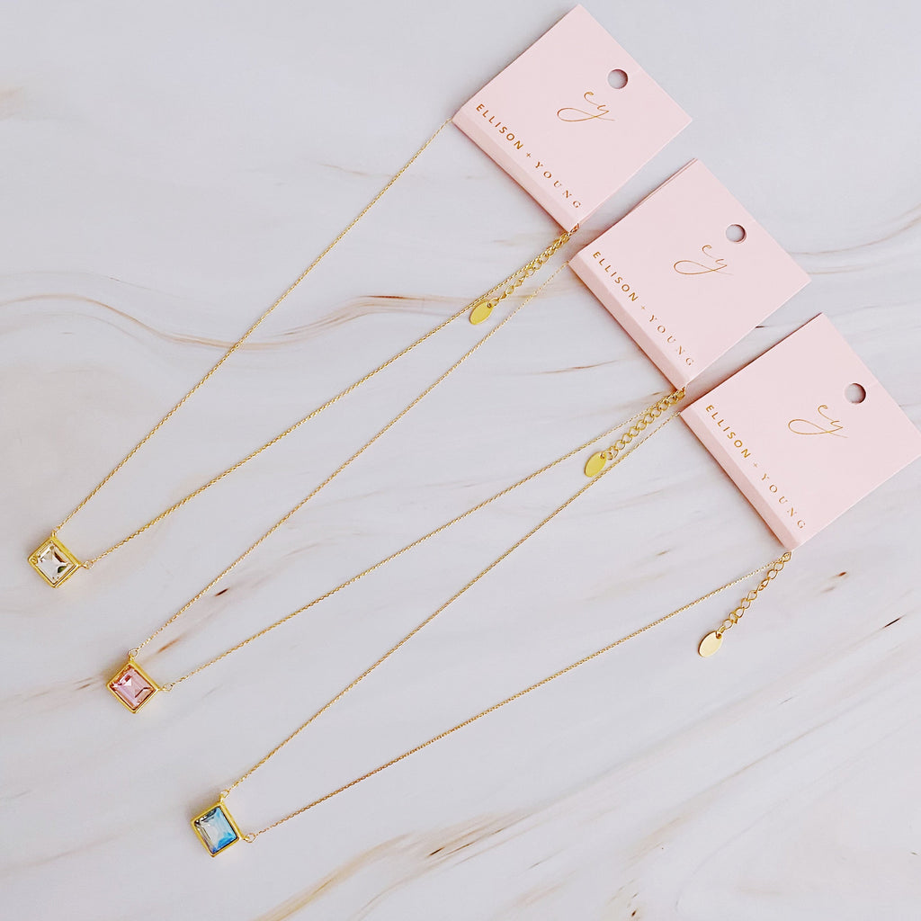 Sweet Square Pendant Necklace