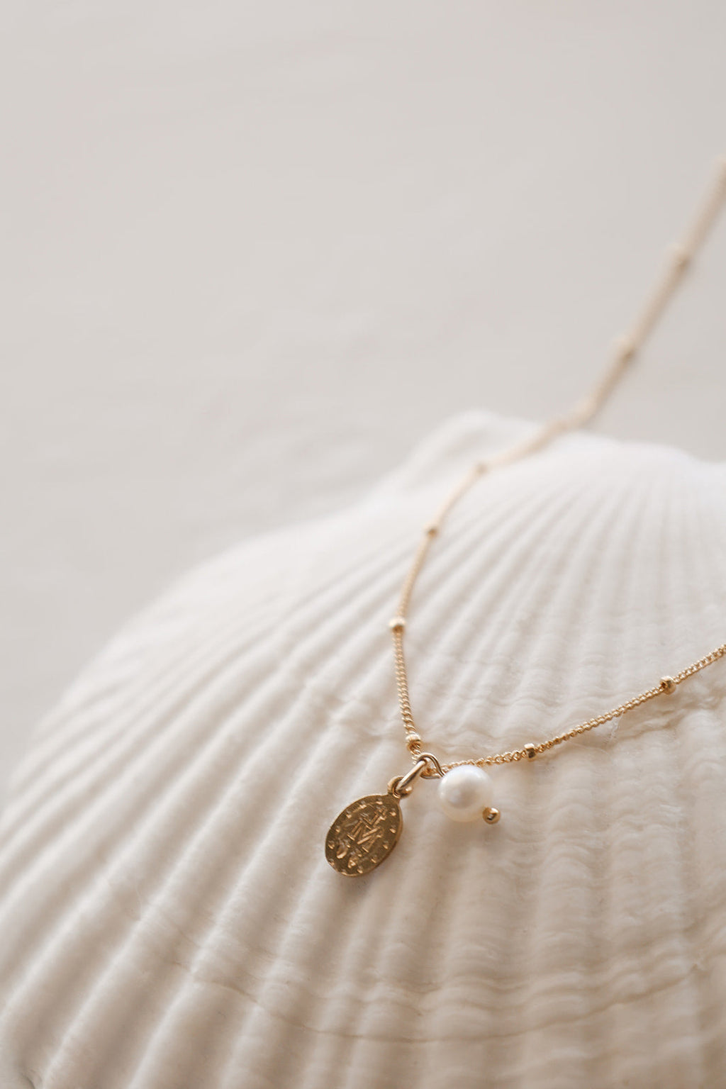 Miraculous Medal & Pearl Necklace