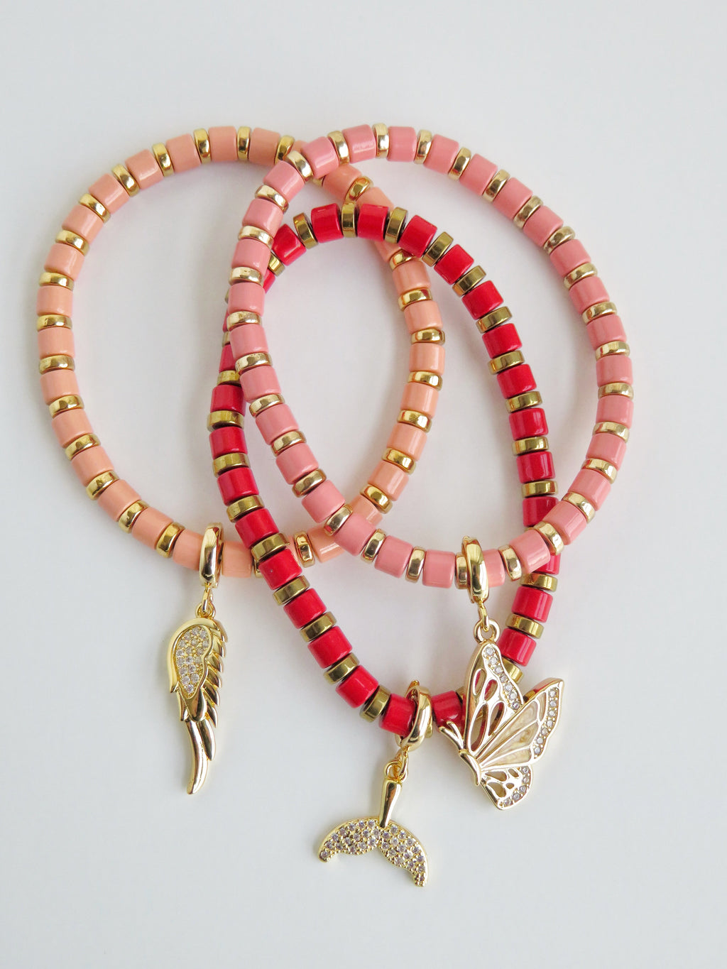 Enamel Stretch Bracelets  - Add Clip Charms