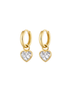 Bezel Heart Huggie Earring