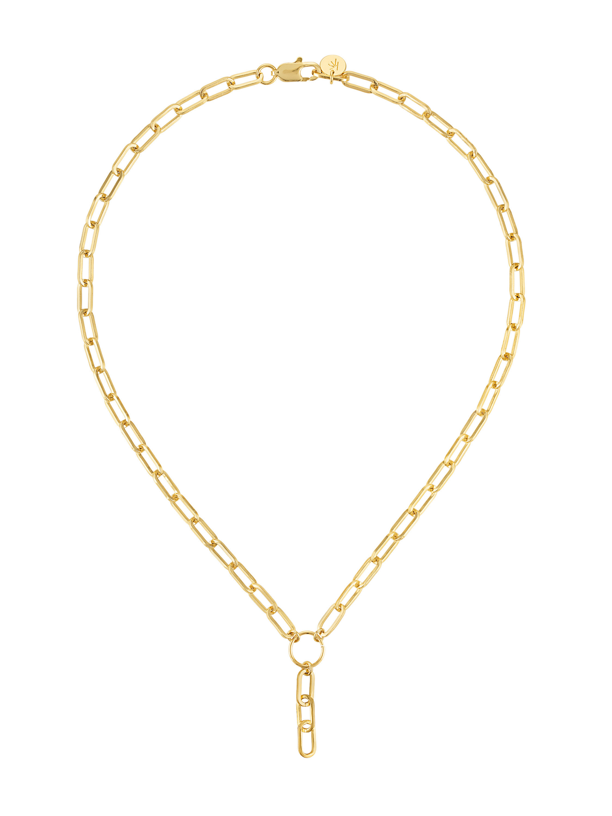 Charm Lariat Link Chain Necklace
