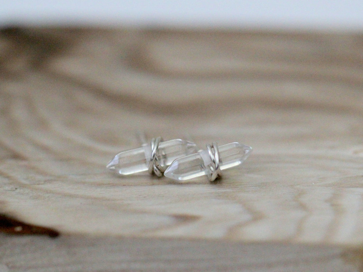 Crest Studs - Crystal Quartz