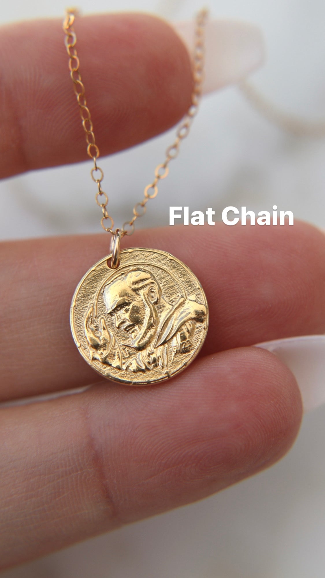 Padre Pio Necklace in Gold Vermeil