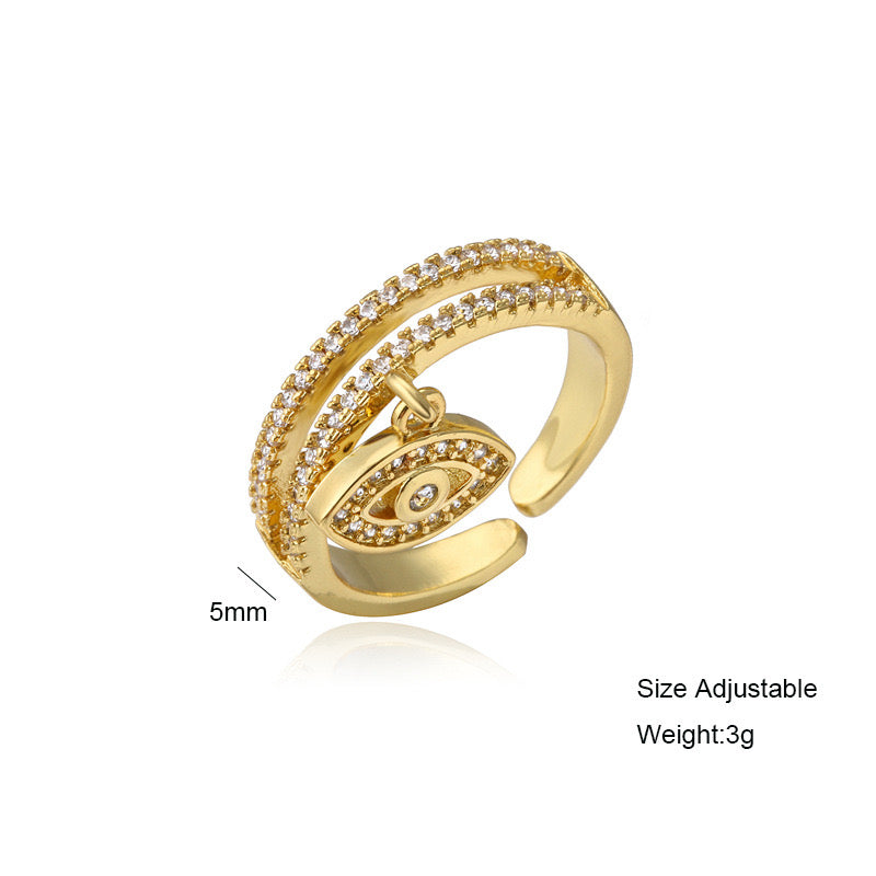 Evil Eye Charm Ring