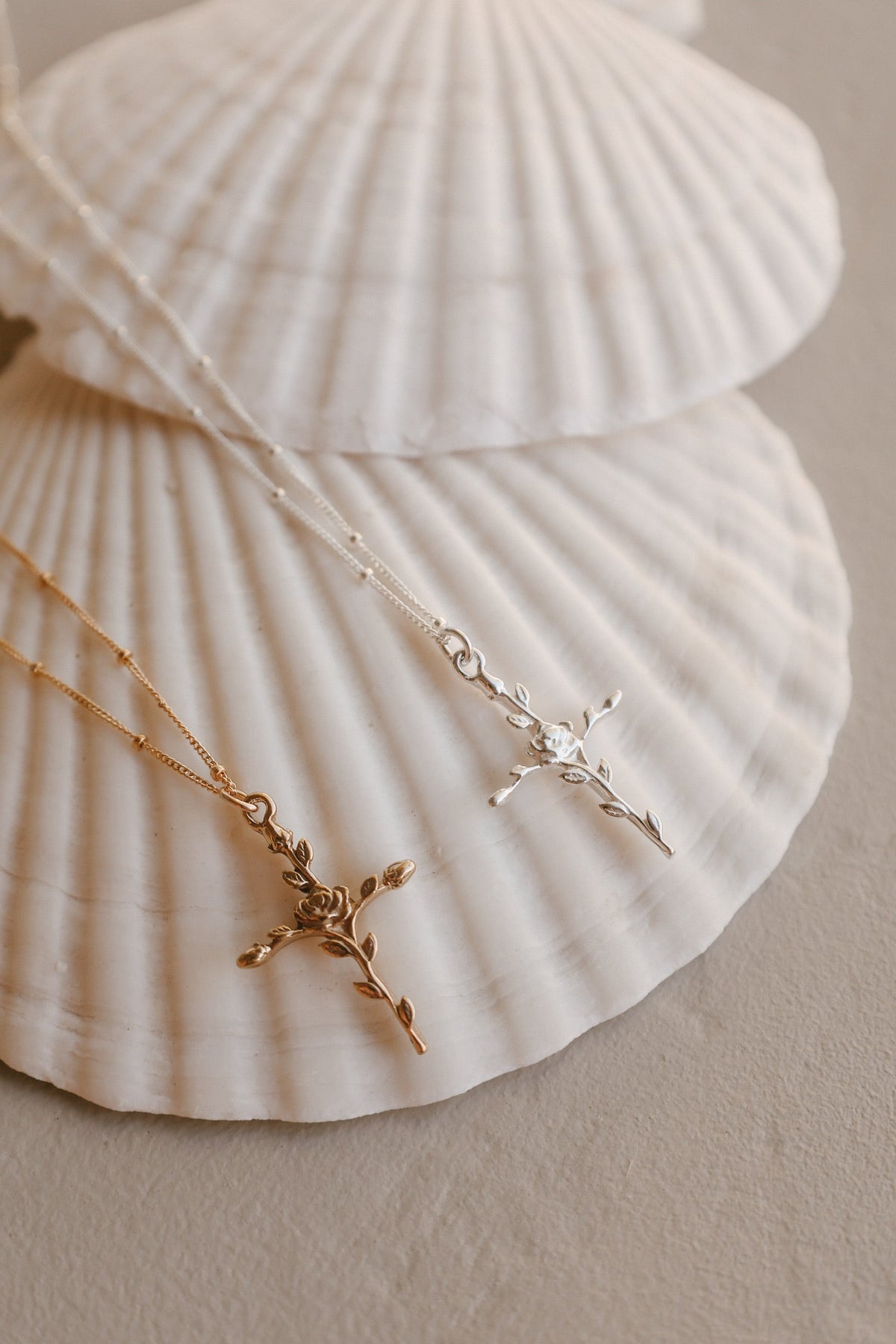Roselle Cross Necklace