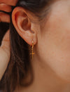 Cross Hoop Earrings
