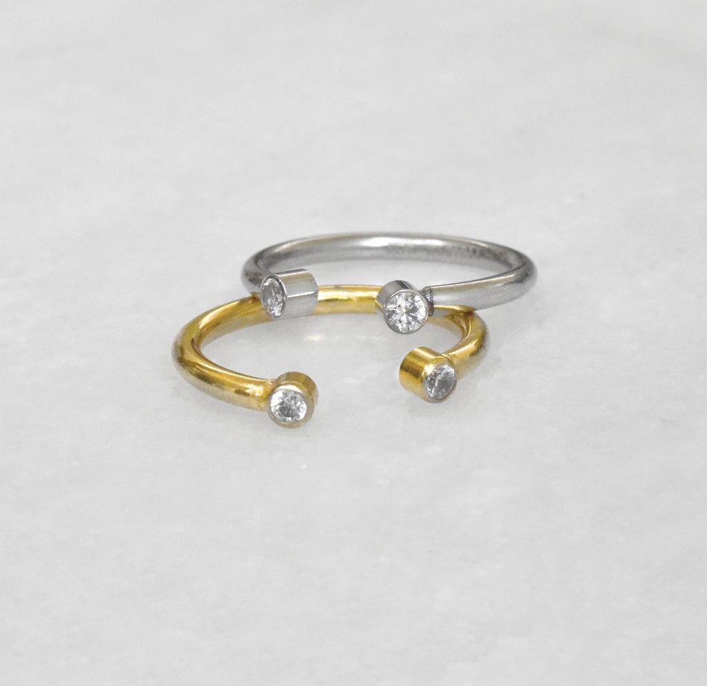 JOLIE SILVER CZ DIAMOND OPEN RING