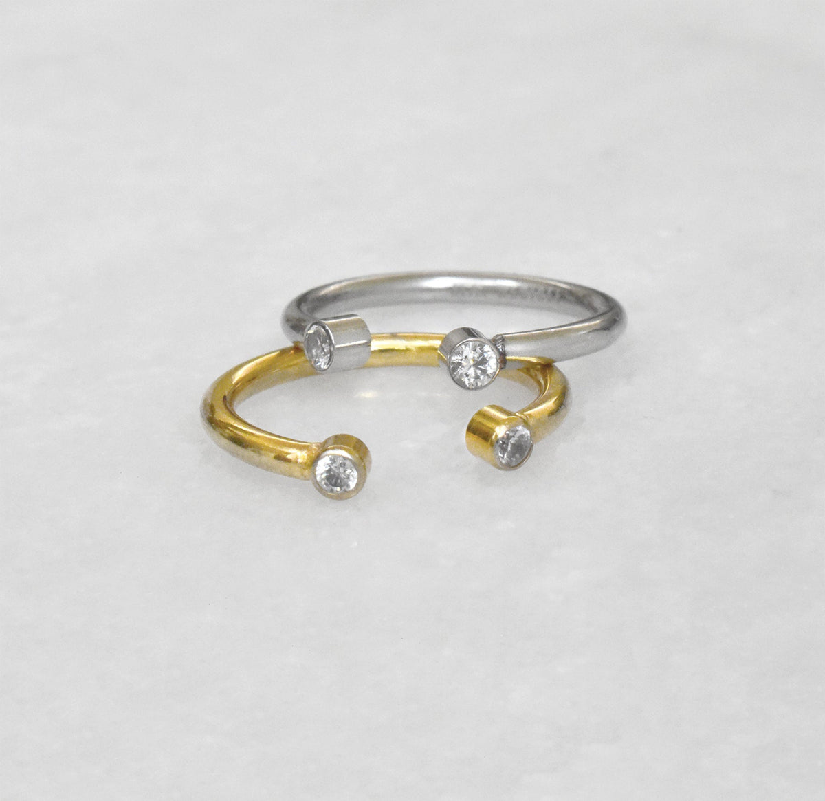 JOLIE SILVER CZ DIAMOND OPEN RING