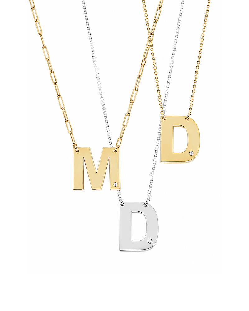 Gal Diamond Initial Necklace