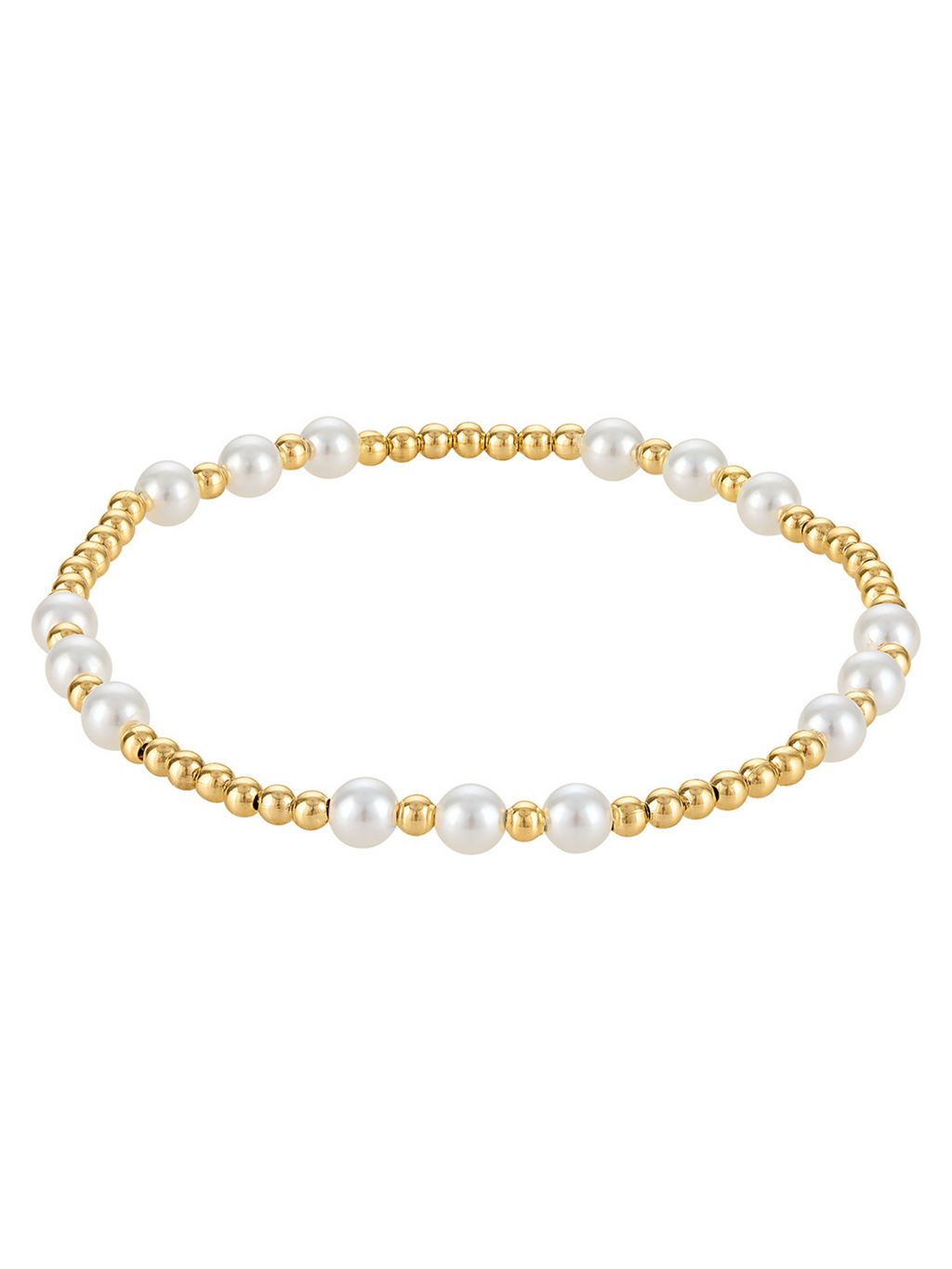 Graduating Pearl Stretch Bead Bracelet 4mm