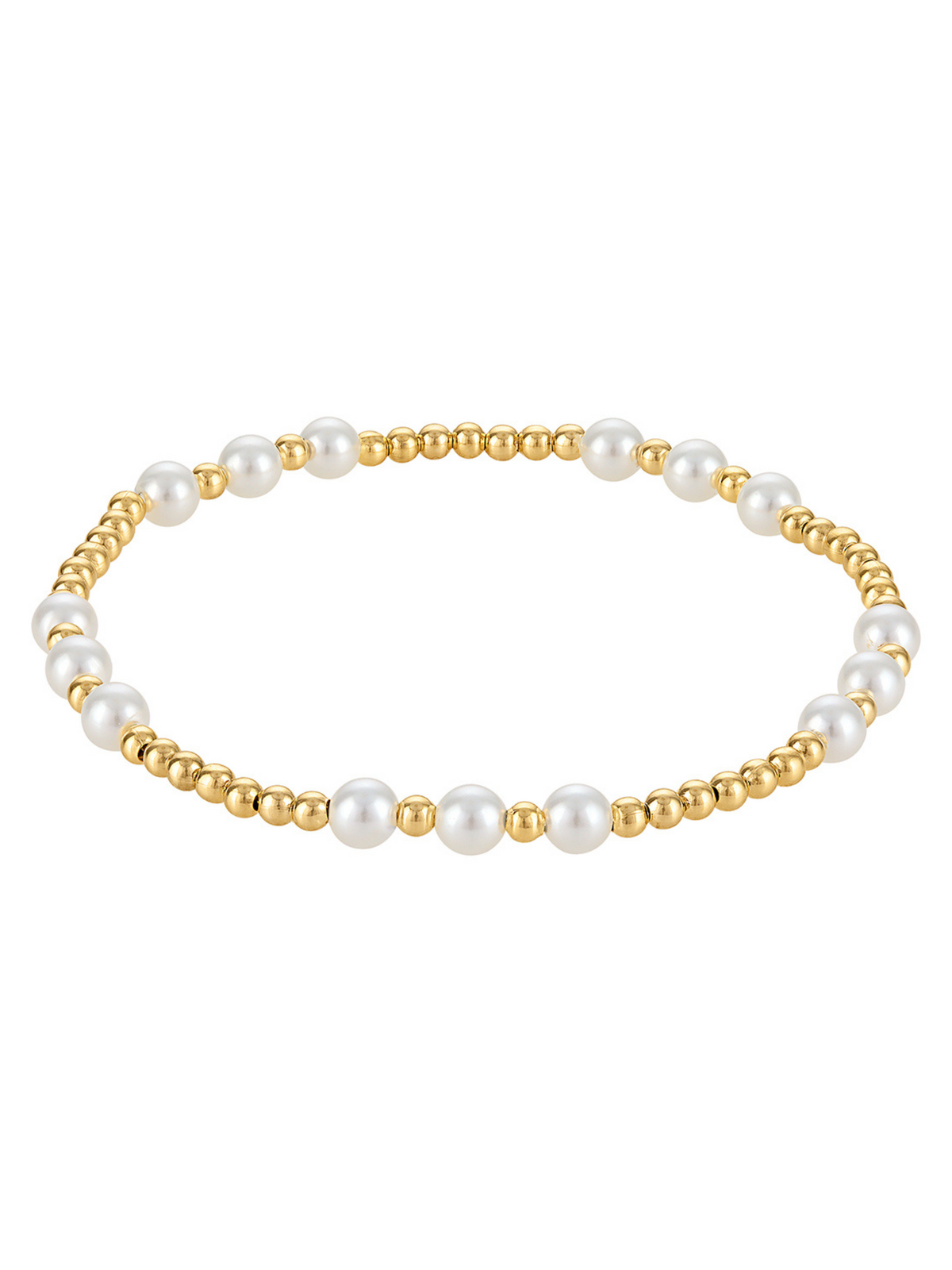 Graduating Pearl Stretch Bead Bracelet 4mm